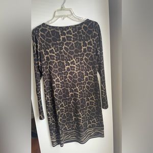 WO Michael Kors Longsleeve Brown Dress Leopard Size Small